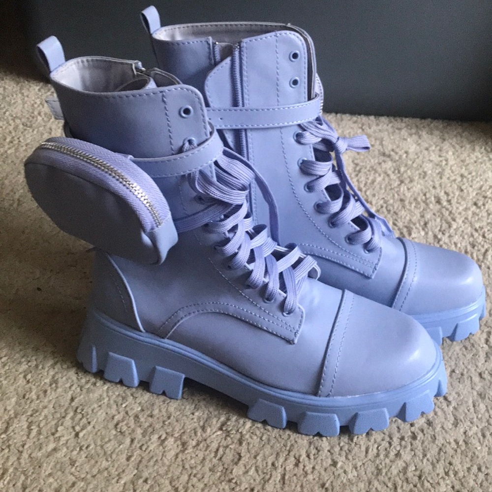 Faux Leather Lug Boots